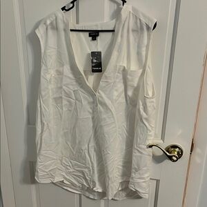 Torrid White Sleeveless Blouse